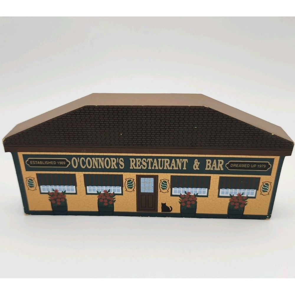 Cats Meow "O'Connor Restaurant & Bar" WORCESTER MA wooden Shelf Sitter Signed 97